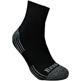 6 Pack Redback Boots Everyday Bamboo Quarter Ankle Sock BLACK