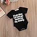Mrs.Baker'Home 2 Styles Newborn Baby Lovely Sentence Print Short Sleeve Summer Romper Bodysuit (0-3 M, Black)