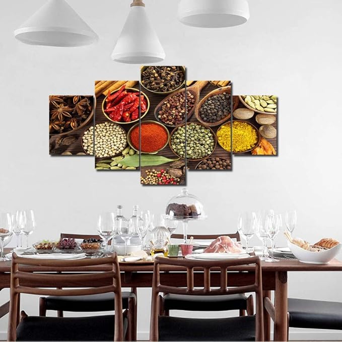 5 Bilder Küchenthema Wandplakat und drucken Verschiedene Gewürze