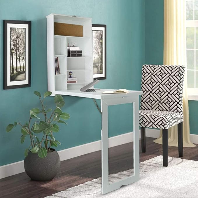 Compact Fold Out Wall Mounted Convertible Computer Desks,Folding Desk, Writing Desk