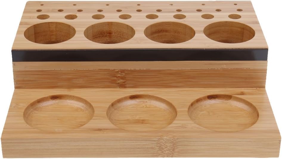 IPOTCH Durable Fly Tying Tool Caddy Wooden Fishing Tools Storage for