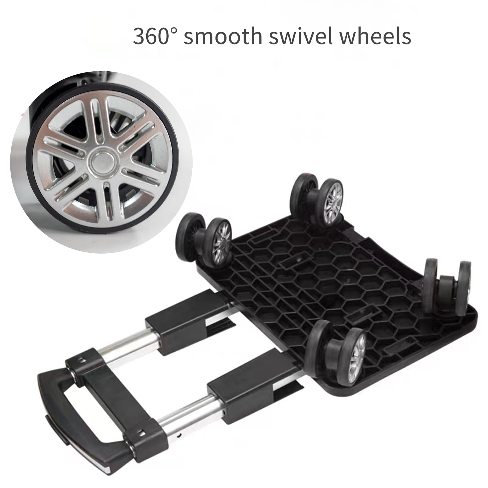 HapBoby Backpack Trolley Wheeled Cart-Backpack Hand Truck with Luggage Strap,Aluminium Alloy Folding Trolley Cart for Bags Backpack Travel Luggage Cart