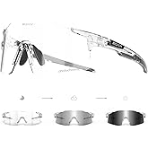 SCVCN Photochromic Cycling Glasses Sports Sunglasses Men Women Clear Bicycle MTB UV400 Protection TR90 Frame Bike