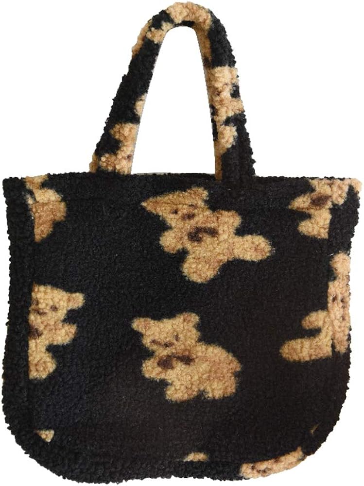 CORIOS Damen Handtasche Aus Wildleder & Lammwolle - Flauschige Retro Umhängetasche