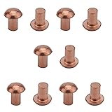 Aicosineg Solid Rivets,50Pcs M4 Round Head Copper