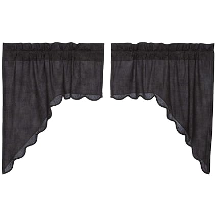 VHC Brands Arlington Swag Scalloped Lined Set of 2-36x36x16