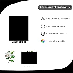 Eszeoee 2 Pack 16'' x 20'' Opaque Black Acrylic