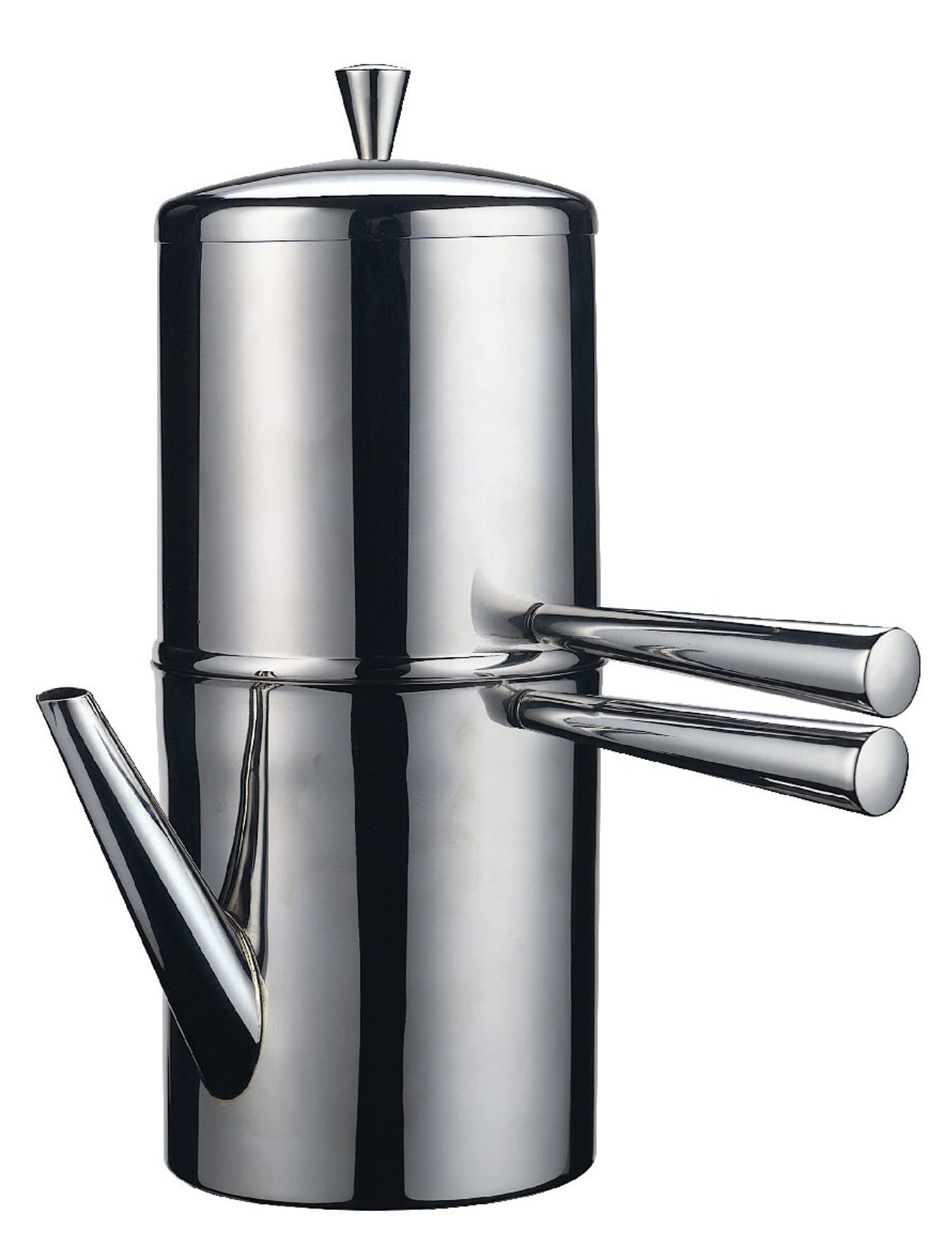 Ilsa Caffettiera inox napoletana tazzine moka caffettiere e guarnizioni, 3 Tazze, Silver/Black, Silver/Black