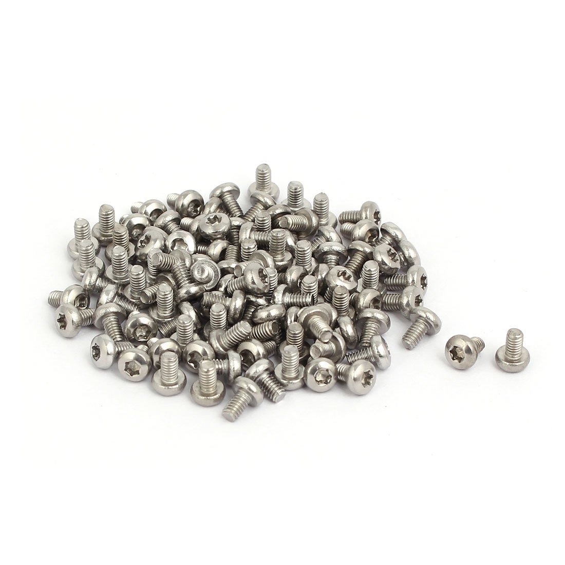 Sourcingmap M2.5 x 4mm 304 Stainless Steel Button Head Torx Socket Screws Fastener 100pcs