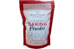 RELATIVE FOODS Baking Powder, 1 pound No added Aluminum, Corn Starch Free, gluten free. Made in our USA allergen free facility. Premium leavening agent.