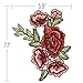 OPount 2 Pieces Embroidery Lace Flower Applique Sew On Patch 5 Roses on a Branch For Craft, Sewing, Clothing, Scrapbooking Decoration