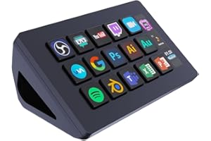 TreasLin VSDinside Stream Controller with 15 Customizable Macro Keypad to Trigger Actions in OBS Twitch YouTube for Content Creators Streaming Deck Compatible with PC & Mac HSV293S Black