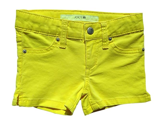 neon yellow denim shorts