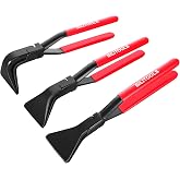BILITOOLS 3Pcs Hand Seamer Sheet Metal Bending Pliers Set, Straight 45 90 | 60mm Wide Jaws. Drop-Forged Carbon Steel, 30-35 HRC Hardness. Black Finish, Red Grip Handles. For Auto Body &amp; Tight Spaces