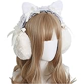 CoBtee Kawaii Cute Cat Ears Ear muffs Ear Warmers earmuff Outdoor For Women Girls Christmas Party Halloween (cat ear earmuff)