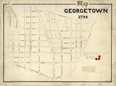 Amazon ヴィンテージ1796マップのマップのジョージタウン 1796 Georgetown アメリカ ワシントン ワシントンd C アートフレーム ポスター オンライン通販