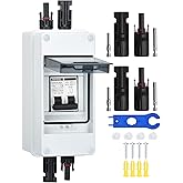 DIHOOL 15 Amp Solar DC Disconnect Switch, Outdoor Breaker Box, DC Miniature Circuit Breaker