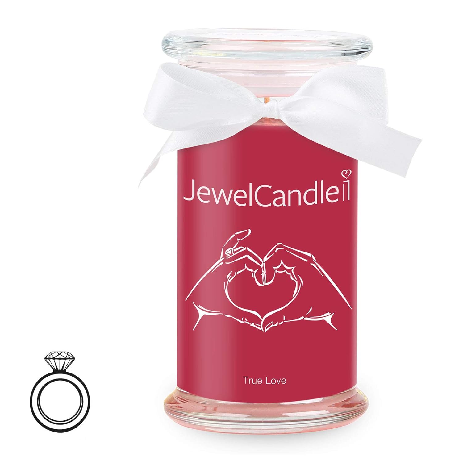 JewelCandle True Love Candela in Vetro con Un Gioiello Candela