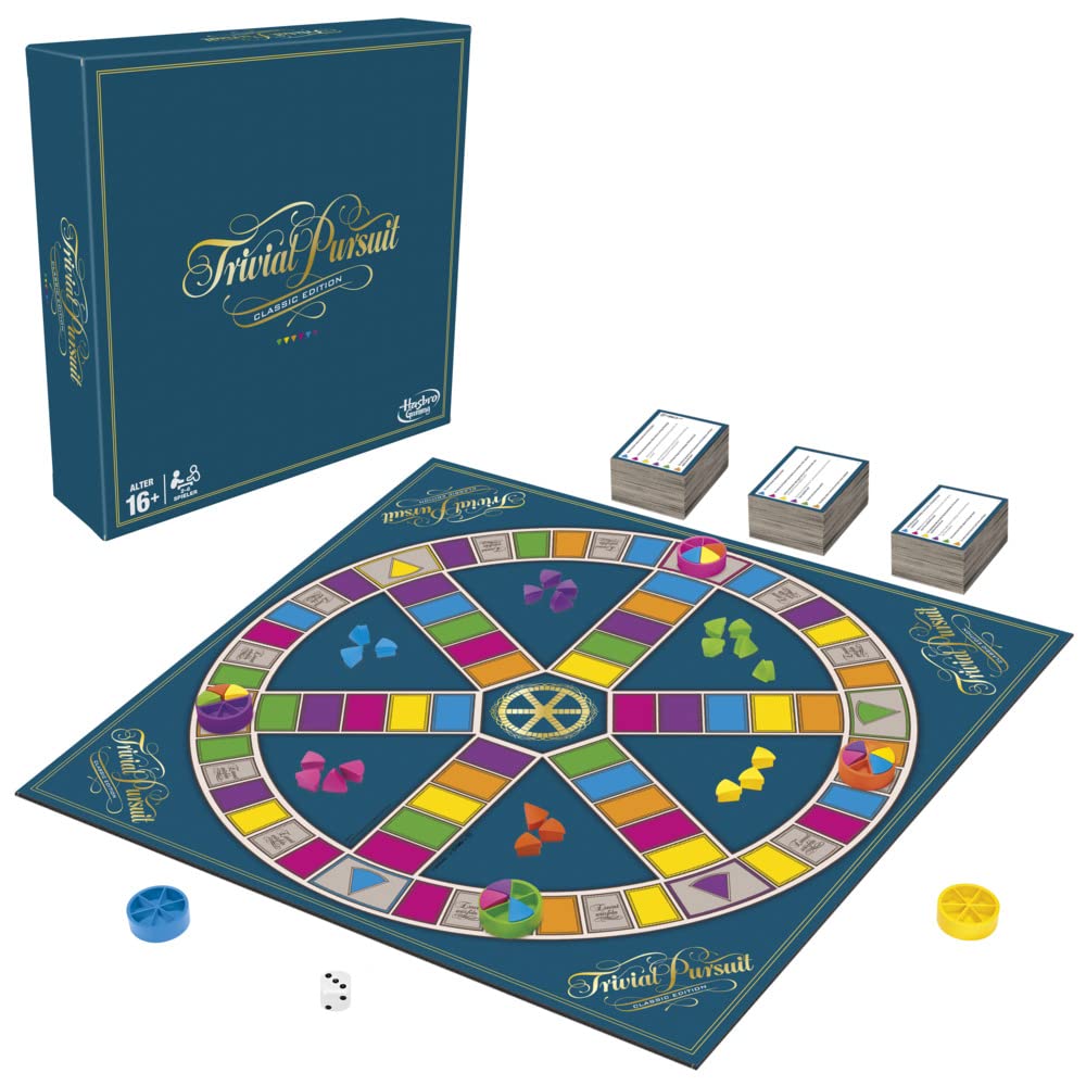 Hasbro Gaming Trivial Pursuit Brettspiel, Spielplan in klassischem Design und Farben, Perfekt für Partys, Familienfeiern und Spieleabende 2