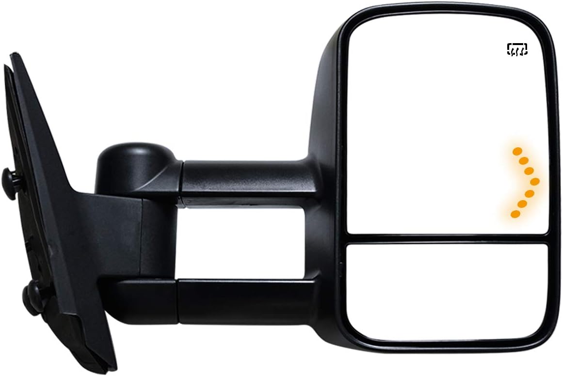 AERDM New Pair Towing Mirrors Power Operated Heated Textured Black