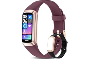 feifuns Fitness Tracker for Women, 1.1" AMOLED Screen Fitness Watch with 24/7 Heart Rate/Blood Pressure /SpO2 /Sleep Monitor, 5ATM Waterproof Pedometer Watch Step Tracker Watch for Women Kids