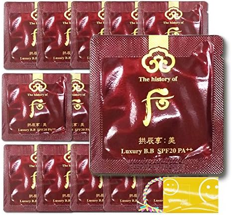 30 X The History of Whoo Gongjinhyang Mi Luxury BB Cream 1ml X 30pcs SPF20/PA++, Anti-Wrinkle, UV Protection +Oil absorbing paper