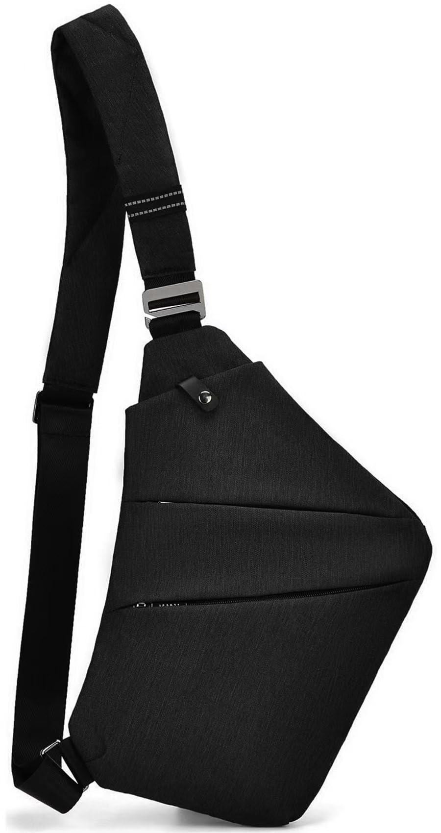 SUNSEATON Sling Bag, Shoulder Bag for Men and Women, Lightweight Satchel Bag for School Hiking Camping Cycling Gym etc (Black)