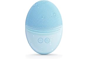 EZBASICS Sonic Facial Cleansing Brush Made with Ultra Hygienic Soft Silicone, Waterproof Sonic Vibrating Face Brush for Deep 