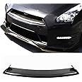 IDENUONA Front Carbon Fiber Black Bumper Grille Lip Trim for Nissan GTR GT-R R35 2012-2016