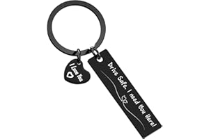 LLYZZ Drive Safe Keychain,Unique Valentine's Day Gift for Him Boyfriend Husband Men for Birthdays Anniversaries
