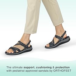 Orthofeet Women's Orthopedic Black Water-Friendly
