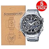 [5-Pack] for Casio EQS-500 EQS500db-1a1 Watch Screen Protector,Full Coverage Screen Protector for Casio EQS-500/EQS500db-1a1 Watch HD Clear Anti-Bubble and Anti-Scratch