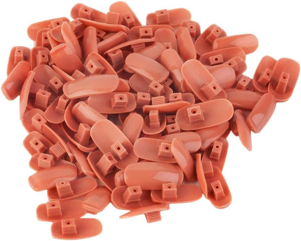 Merssavo 100pcs Fake Nails Tips Box for Flexible Practice Model Training Hand Nails DIY Art