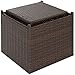 Best Choice Products Set of 3 Outdoor Patio Wicker Tables w/Square, Round, and Ottoman Table, Brown