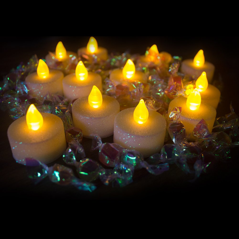 Votive Tealight Candle Gold Glitter Decorations Wedding Centrepiece Battery Operated Led