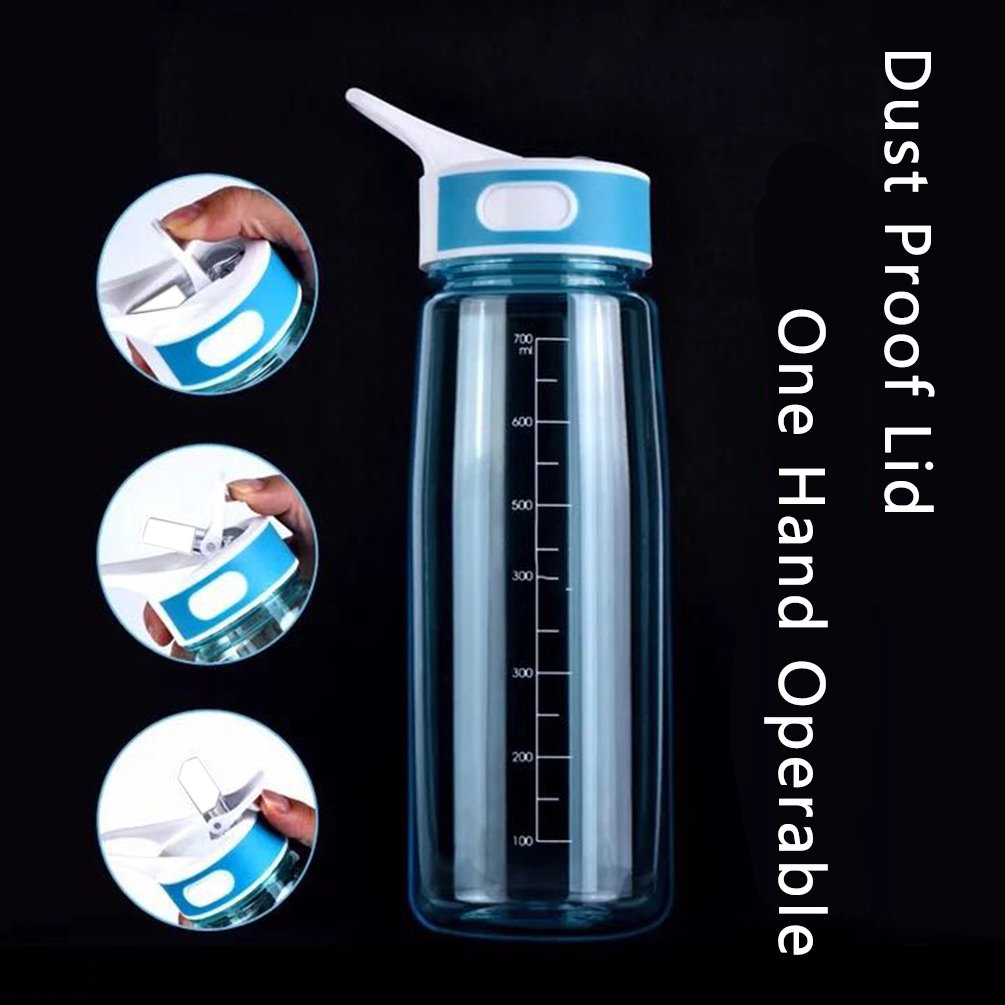 Hydration Sports Water Bottle - Leak proof - Tritan Material - BPA-Free - For Long Hikes, Trekking, Hot Yoga Class, Long Load Trip, or Any Other Outdoor Activities-800ml-Blue