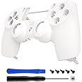 eXtremeRate White Custom Faceplate Shell Compatible with ps4 Slim Pro Controller CUH-ZCT2 JDM-040/050/055 - Controller NOT Included