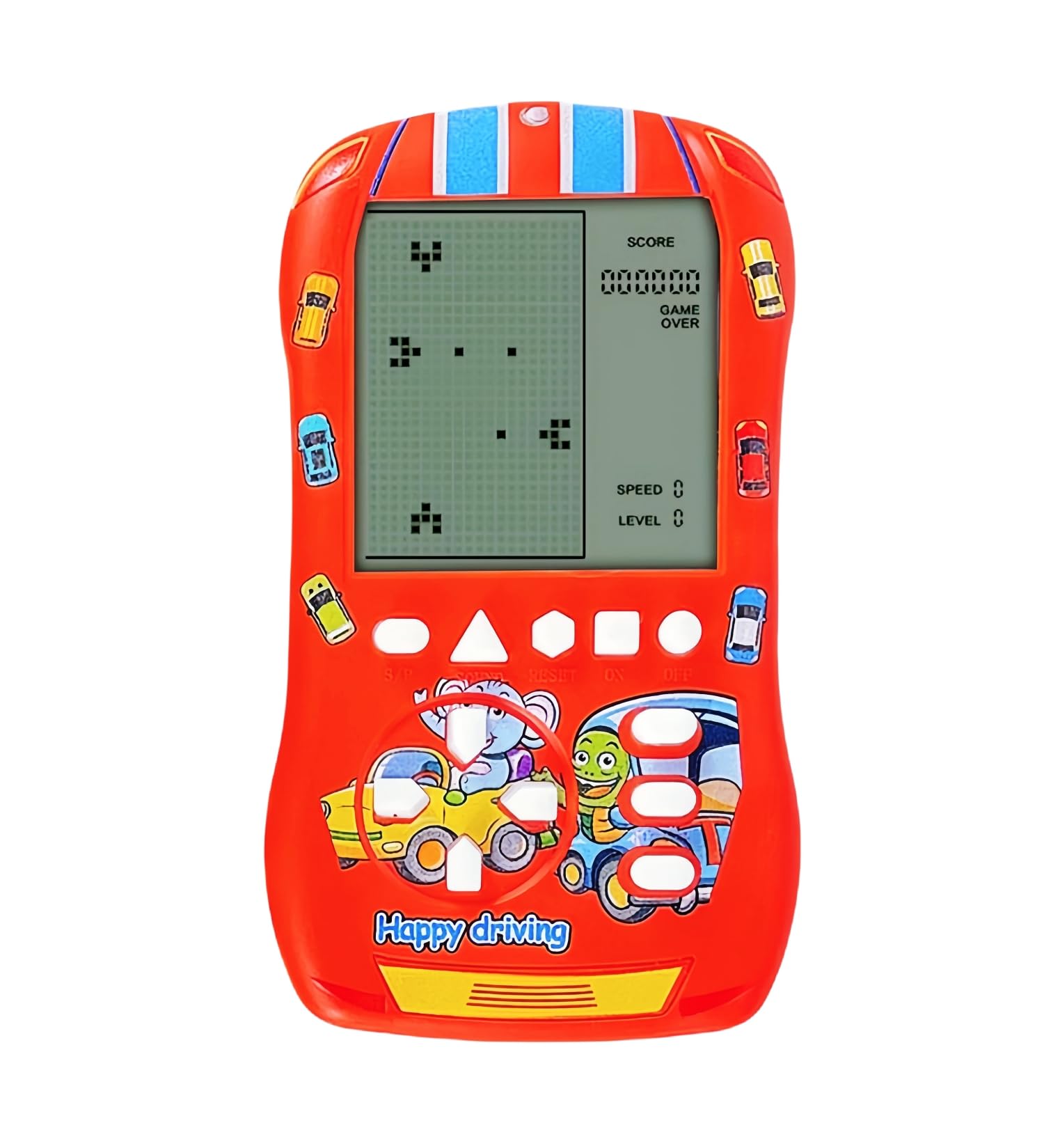 HLF Sports Car Appearance Block Game Console Big screen built-in 23 Brick Games 824 Modes Adjustable Speed/difficulty 70s/80s/90s Handheld Game Decice Kids/Teens/Birthdays (Red)