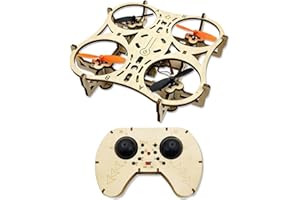 AugustknowU Wooden Quadcopter Model Kit Featuring LED Nighttime Hover Stability And 360 Degree In-Flight Stunt Support