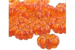 PMLAND Mini Acrylic Pumpkin Ornaments for Fall Decorations Party Table Scatter Halloween and Thanksgiving Décor, 1 Pound Package, Approx. 105 pcs