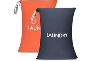 WiseBoy 2 Pack Laundry Bags, Travel Laundry Bag for Dirty Clothes, Washable Nylon Wet Dry Bag, Swimming Yoga Bathing Suit Wor