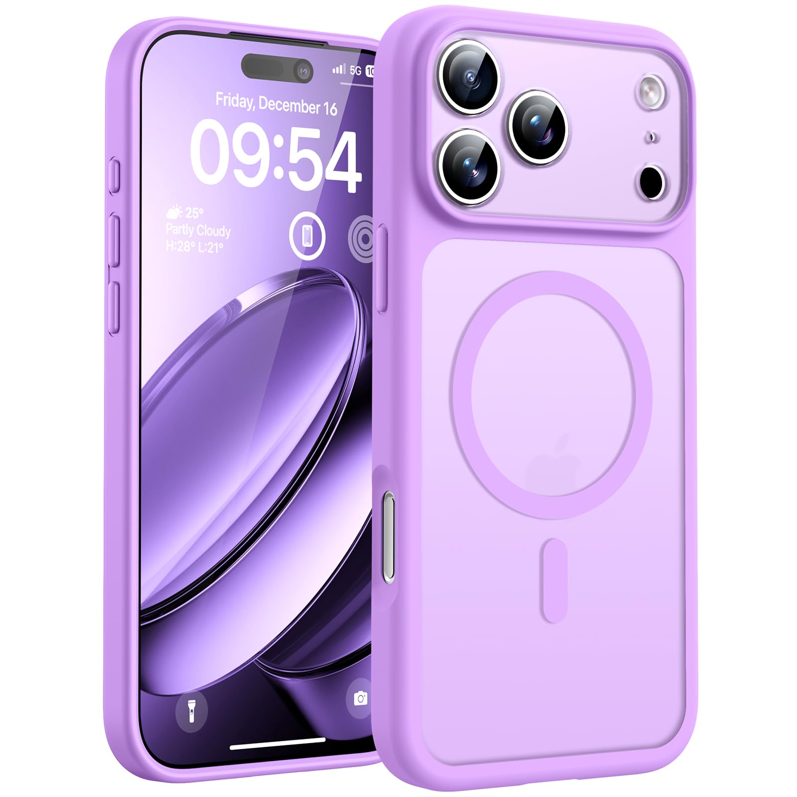 Photo 1 of TOCOL for iPhone 17 Pro Max Case, Full Camera Protection, Built-in Magnetic Ring, Compatible with Magsafe Charger, Translucent Matte Phone Case for iPhone 17 ProMax 6.9 inch (Light Purple)