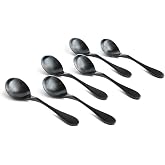 KNORK 6-Piece Bouillon Spoon, Titanium Coated Set (Matte Black)
