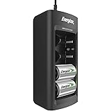 Rechargeable Battery Charger by Energizer, for C D AA AAA 9V Ni-MH Rechargeable Batteries with LED Indicator and Overcharge P
