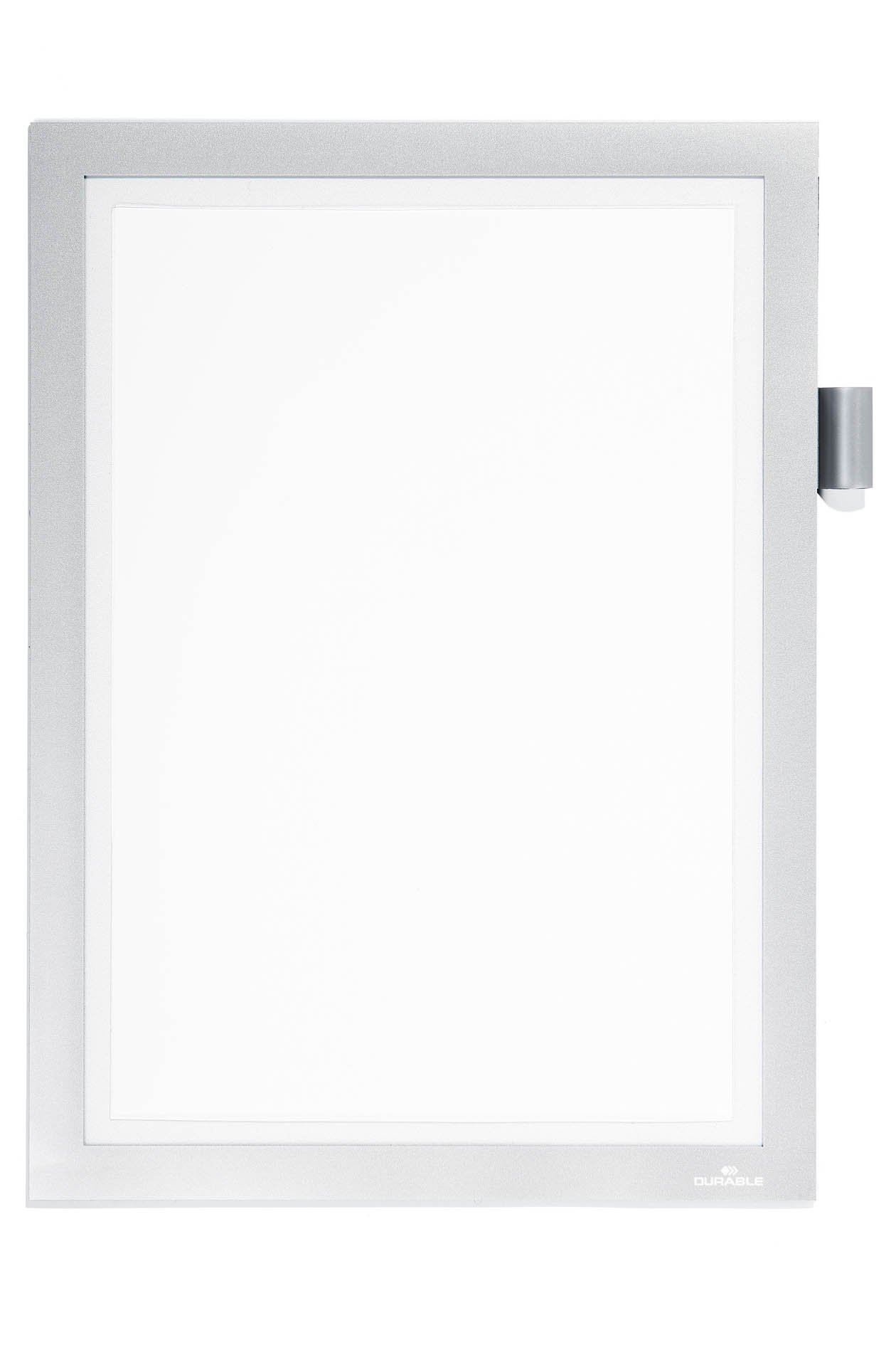 Durable DURAFRAME Note Magnetic Frame | A4 Format in Silver | Pack of 1 Frames | Includes Universal Pen Holder |