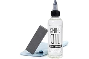 PuGez Knife Oil Rust Eraser Kit, Extra Large Rust Remover for Knives, Sword Maintenance Oil (3.4 oz) for Carbon Steel Blade, Cleaning, Protection And Lubricant Care Set