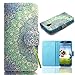 Galaxy S4 Case,By Caseland Galaxy S4 Wallet Case Magnet Button PU Leather Flip Protective Case Fresh Love Pattern Case For Samsung Galaxy S4 I9500 [Blue Elephant]