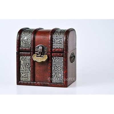 yugioh wooden card chest 1-Row Trading Storage Box - Oak Maple Cherry Wood Inside Dimensions Elven Chest Ancient Egypt: Lockable