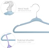 ManGotree Velvet Baby Hangers 30 Pack 360° Swivel Notched Shoulder Blue view 3
