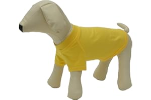 Lovelonglong Pet Clothing Dog Costumes Basic Blank T-Shirt Tee Shirts for Small Dogs Yellow S